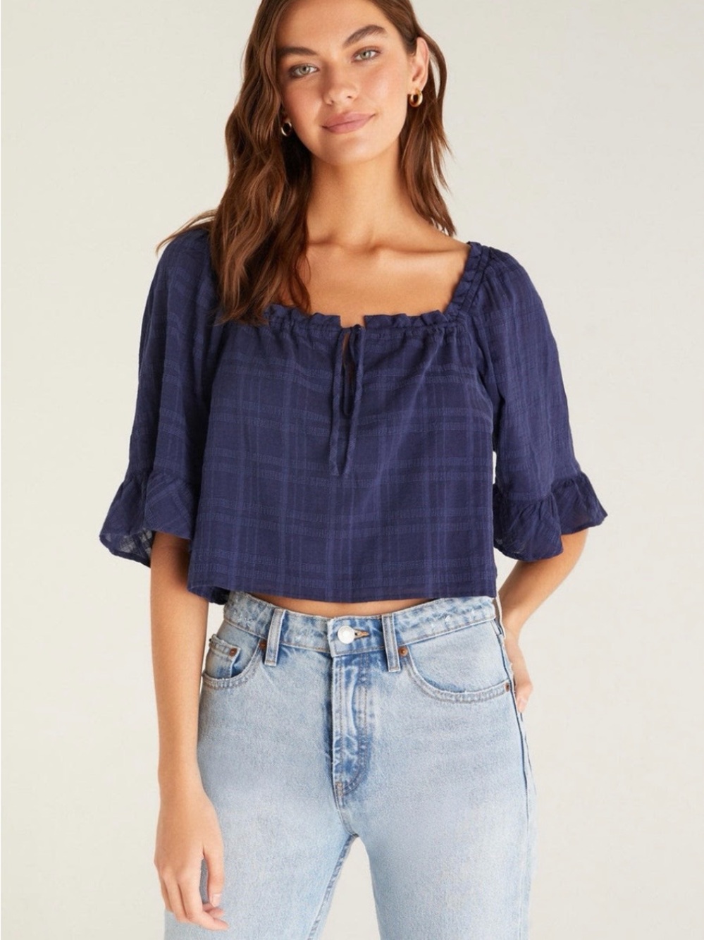 Z Supply Gabriella Flirty Top in Navy